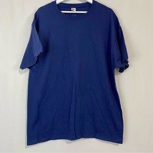 Hanes Men’s Basic 100% Cotton Short Sleeve Tee Shirt Navy Blue Size XL NWOT
